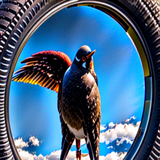 006_A bird that is sitting in the rim of a tire..png